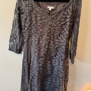 Garnet Hill Charcoal Lace Long Sleeve Dress
